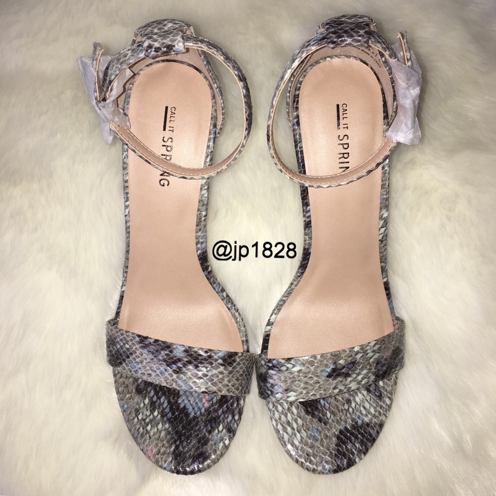 HP!πBarely There Snake Print Heeled Sandals - Picture 3 of 7